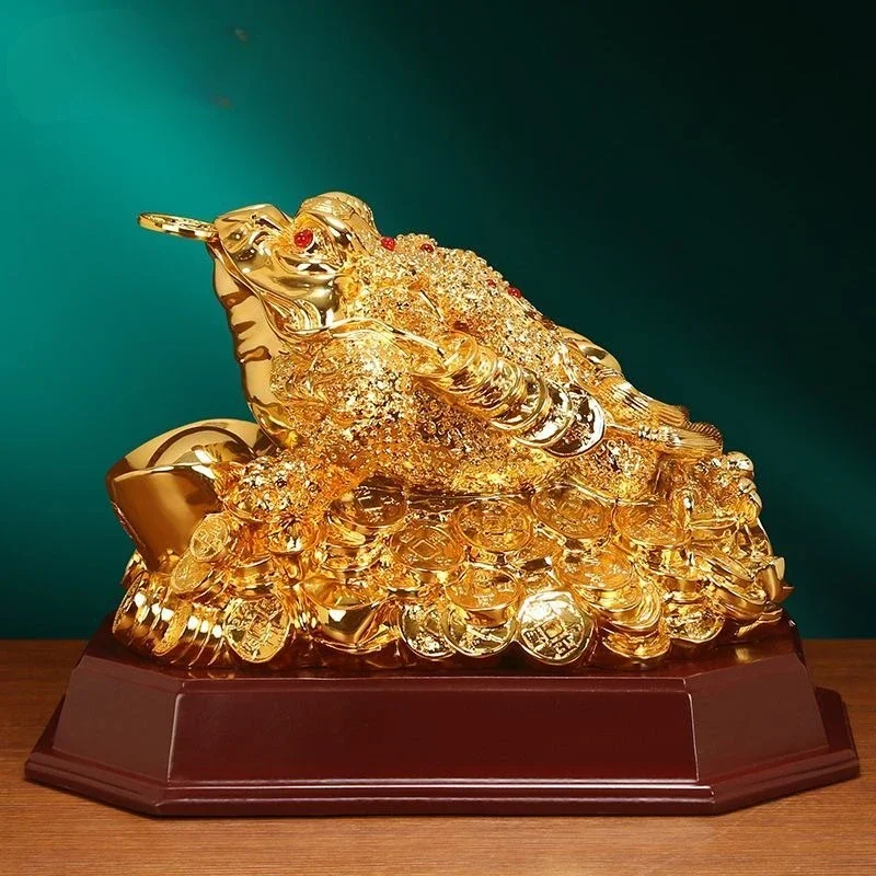 Feng Shui Golden Toad Lucky Treasure Three-legged Toad Office Living Room Decoration Opening Gift