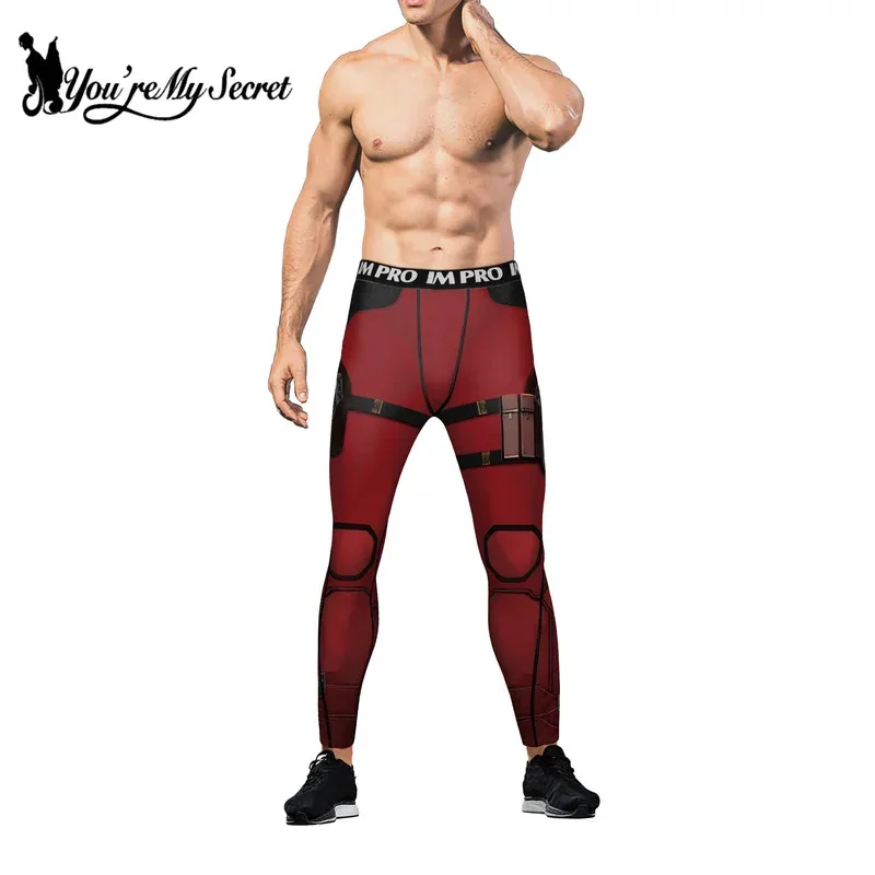 Sky02 [أنت سريتي] سراويل تدريب مضغوطة للرجال التأثيرية خارقة ولفيرين مطبوعة سراويل تجريب أزياء Fitne88Li