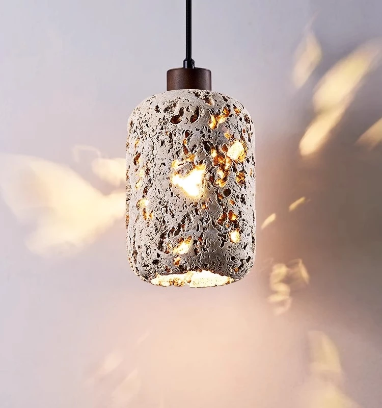 Creative Natural Stone Pendant Lamp Art E27 Bulb Wire