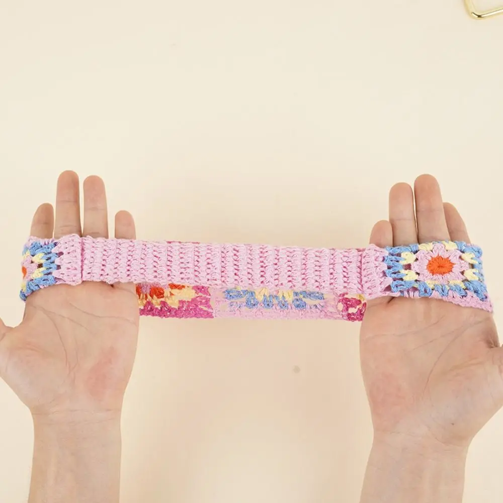 زهرة محبوك عقال ملون الرعوية العرقية نمط رباط شعر الشاطئ أغطية الرأس فتاة إكسسوارات الشعر النساء وشاح الشعر السفر #2