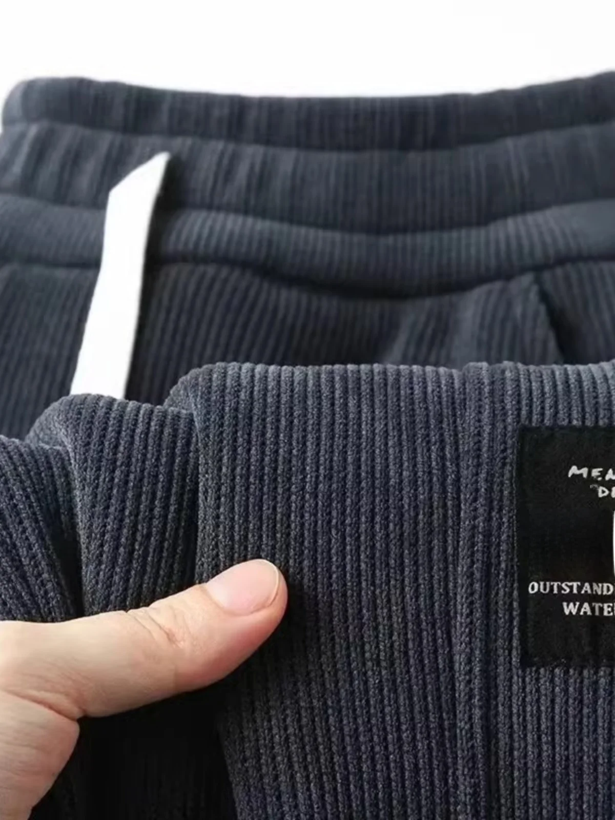 

Men's Corduroy Pants Loose Fit Trendy Autumn Winter Sle Cuffed Straight Leg Fce Lined plus Size Casual Trousers