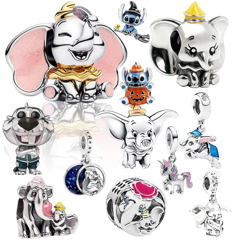 

Disney Dumbo Charm Beads Pendant Fit Original Snake Silver Bracelet Necklace Beads For Diy Jewelry Women Gift