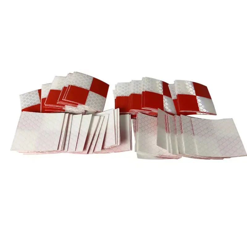 Imagem -03 - Grade Vermelha e Branca Refletor Folha para Estação Total Levantamento Geografia Reflexivo Adesivo 100 Pcs Tamanho 40x40 mm