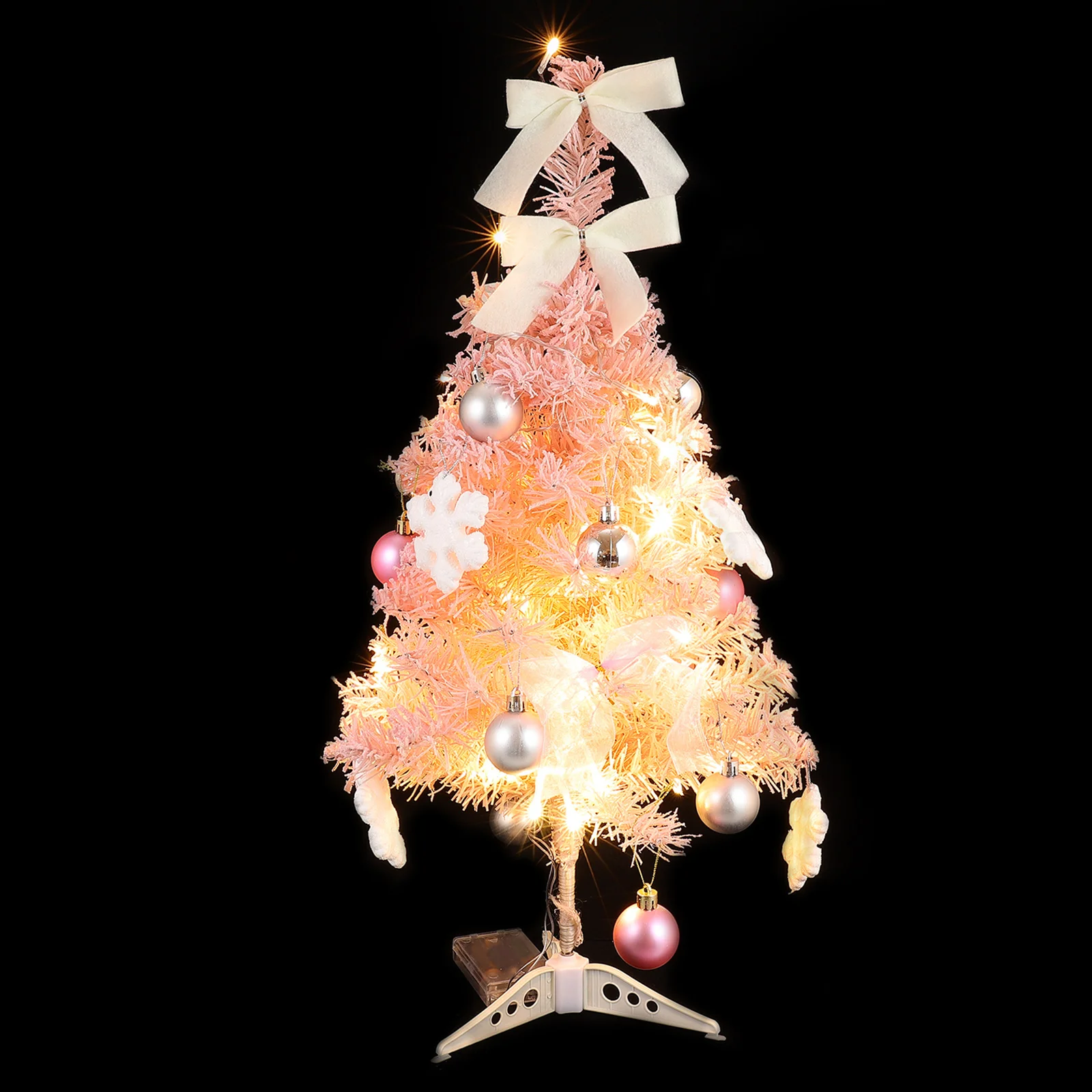 

Mini Christmas Tree Decoration Set PVC Artificial Xmas Trees Lighted Ornaments Party Supplies Plastic Decorations Home Office