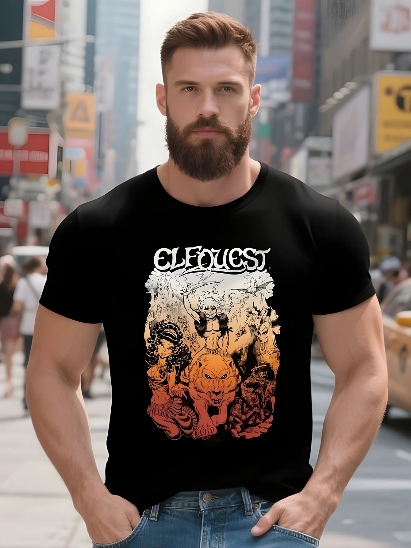 Elfquest: футболка First Portfolio, блузка, корейские модные мужские высокие футболки, большие размеры