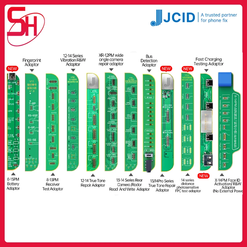 NEW JCID JC V1SE V1S PRO Dot Matrix Face LCD True Tone Photosensitive Original Color Fingerprint Battery Board for IPhone X 15pm