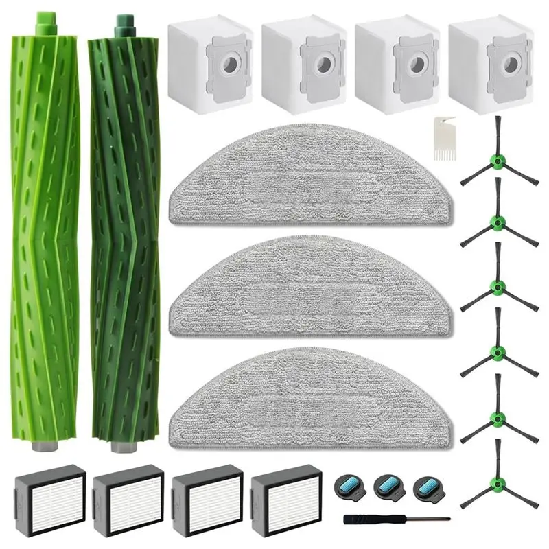 

Запасные части A98E для Irobot Roomba Combo I5+J5+, аксессуары: основные и боковые щетки, HEPA-фильтр, салфетка для уборки, мешки для сбора пыли.