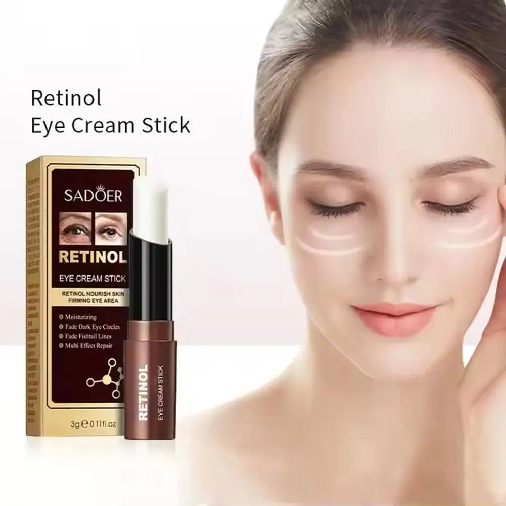 Retinol Eye Cream Stick Antiaging Reduce Wrinkles Eye Puffiness Care Bag Hydration Brightening Circles Dark Skin X5A1