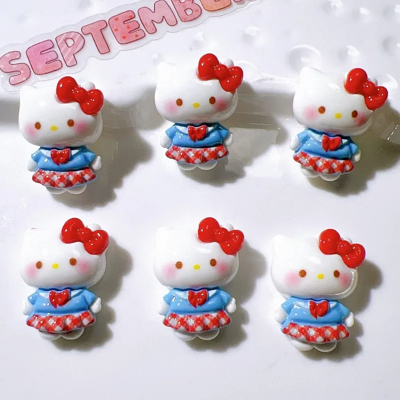 

20pcs Hello Kitty Accessories Cute Anime Resin DIY Shoes Flower Water Cup Hair Accessories Toy Decoration Girl Gift Wholesale