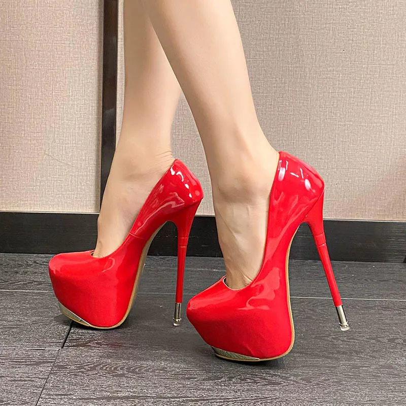 Women's Sexy Model Catwalk Model Shallow Mouth Waterproof Table High Heel Single Shoes