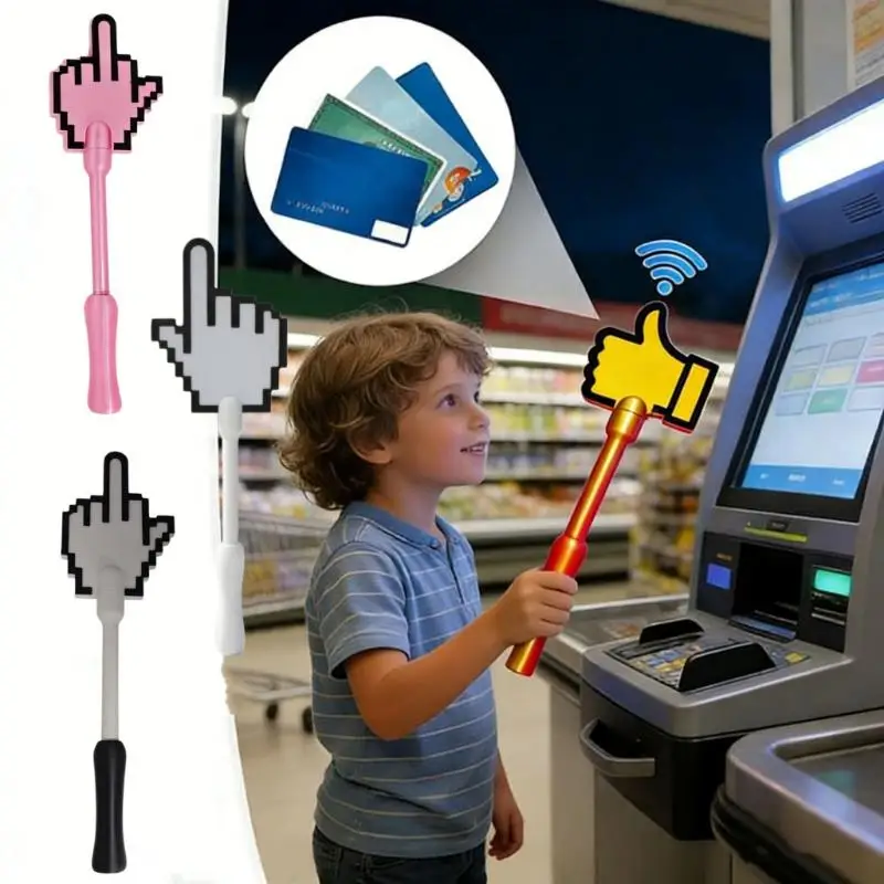 3D Printed Wand Tap To Pay Contactless Payment Tool Finger Design Card Holder Novelty Credit Card Magic Wand Checkout Gift