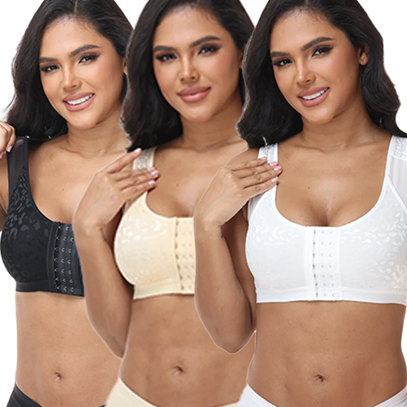 

Women Daily Bra for Post-operative Compression Underwear Front Closure Vest Full Coverage Bras Wide Strap Intimate Sexy Fitness