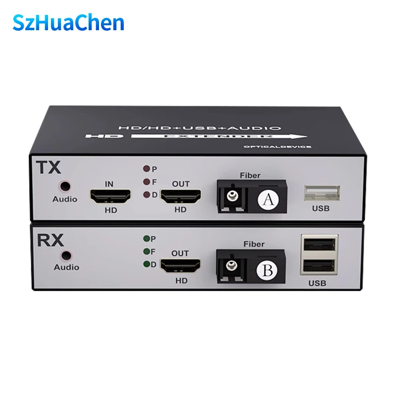 20Km HDMI Fiber Extender Over Single SC Fiber Optical Cable KVM 1080P HDMI To Fiber Optical Video Transmitter Receiver Converter