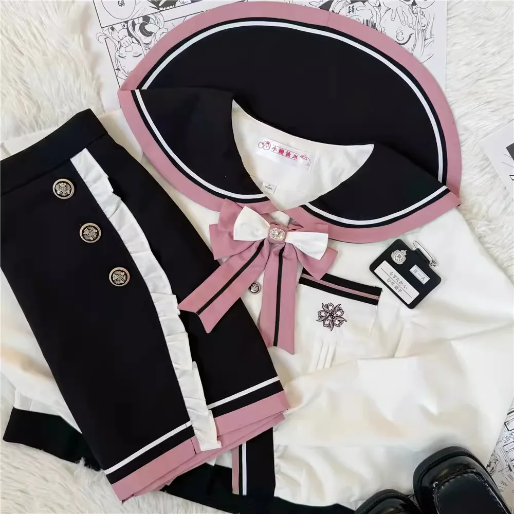 Japanese and Korean Genuine Jk Uniform Suit Japanese Versatile Spring and Autumn Campus Style Water Hand Uniform for Women Cos