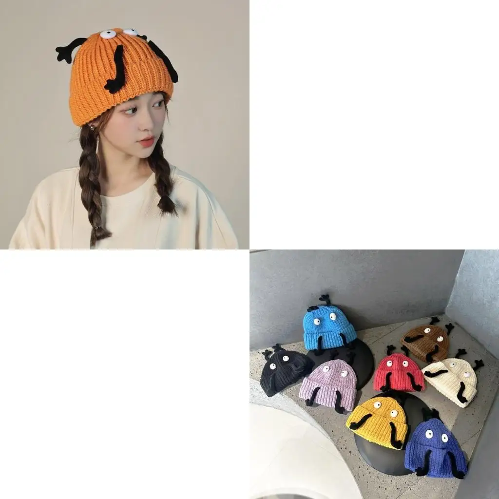 

Knitted Hat Kids Soft Baby Bonnet Cartoon Funny Hat Crochet Warm Hat 4XBC