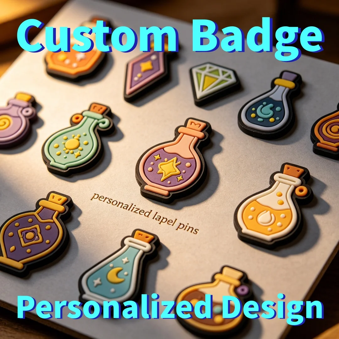 Personalized Lapel Pins Magic Potion Bottle Soft Enamel Pin Witch Wizard Star Moon Backpack Jacket Decor Fantasy Gift