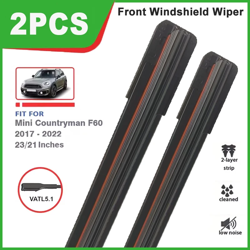 

2PCS Double Rubber Front Wiper Blades For Mini Countryman F60 2017 - 2023 Windshield Windscreen Car Replacement Accessories
