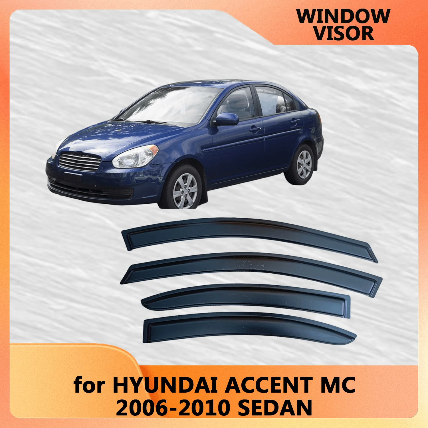 

Дефлекторы окон (ветровики) для Hyundai ACCENT Седан 2006-2010 годов, защита от дождя, вентиляционные козырьки на двери