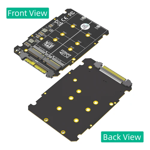 Imagen 1 del producto Adaptador M.2 SSD a U.2 2 en 1 M.2 NVMe SATA-Bus NGFF SSD a PCI-e U.2 SFF-8639 PCIe M2 Adaptador Convertidor para computadoras de escritorio