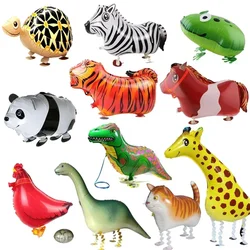 Cute Walking Animals Foil Balloons Pet Cat Giraffe Dinosaur Frog Walk Helium Balloon Baby Shower Birthday Party Decorations 2025
