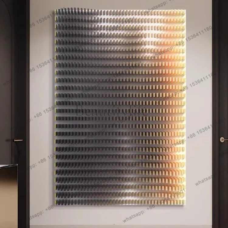 LJY High-End Living Room Decorative Painting, Light Luxury Hotel Wooden Entrance Hallway Entrance Wall Painting
