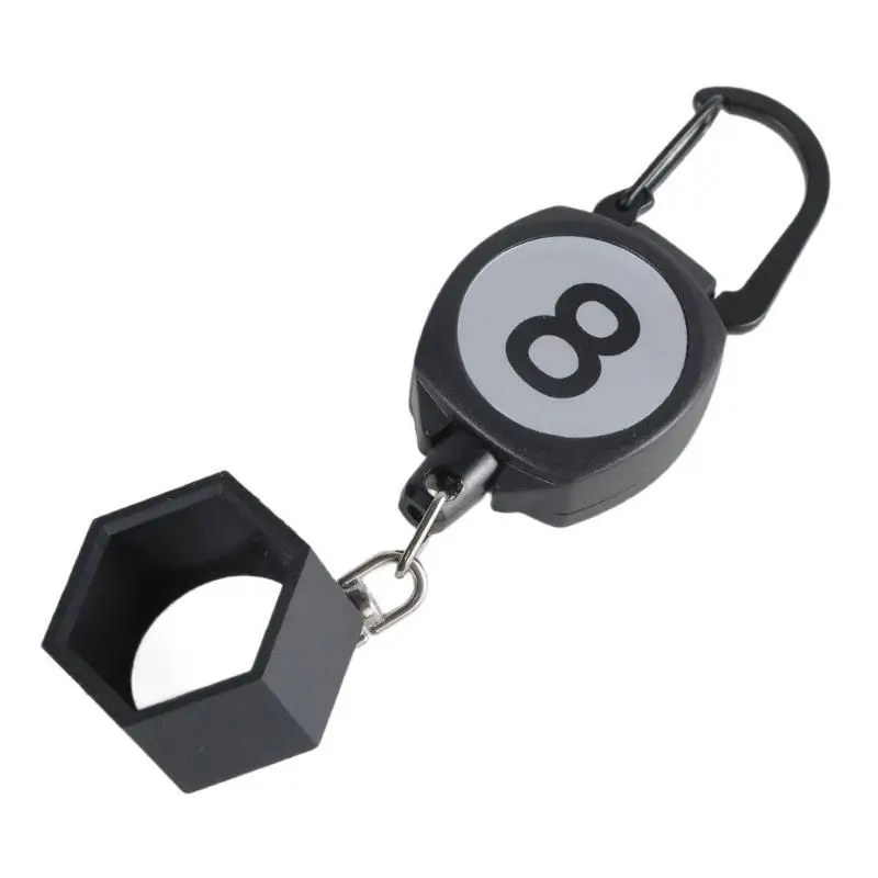 

652F Portable Pool Chalks Holder with Retractable Buckle Billiard Cue Chalks Holder Pocket Tool Gift for Snooker Player