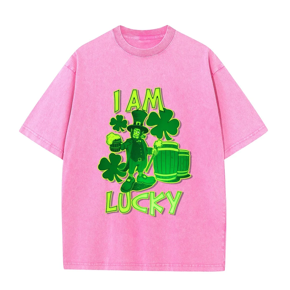 I Am Lucky Premium Tri-Blend T-Shirt Herren Natural Cotton Printed Unisex Men Humor Funny Quote Tee Graphic 한국인 Tシャツ Shirt