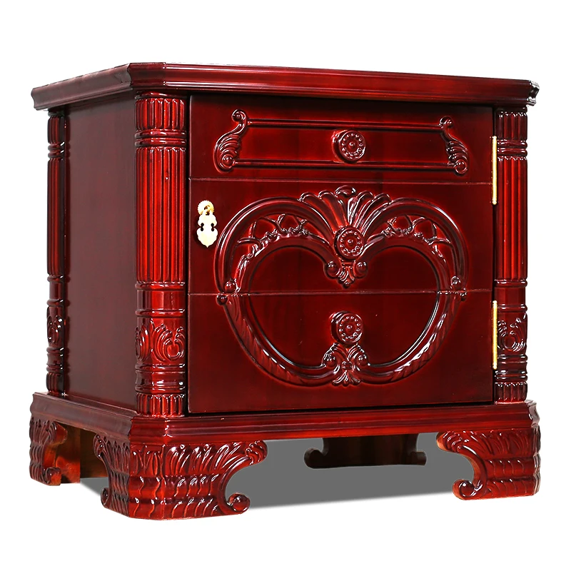 All solid wood hidden built-in safe household small anti-theft all-steel large-capacity smart bedside safe