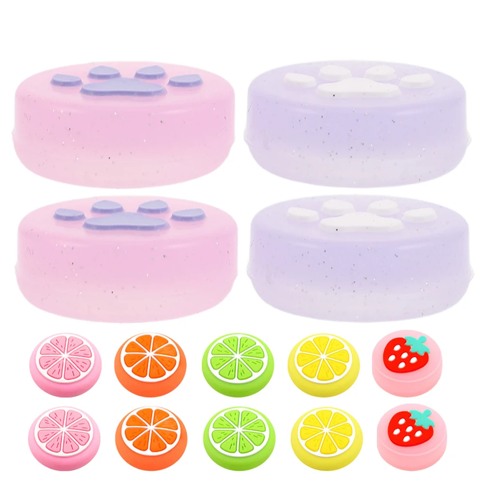 

14Pcs NightGlow Fruit Joystick Caps Silicone Thumb Grips Cat Claw Button Covers Cute Controller Accessories