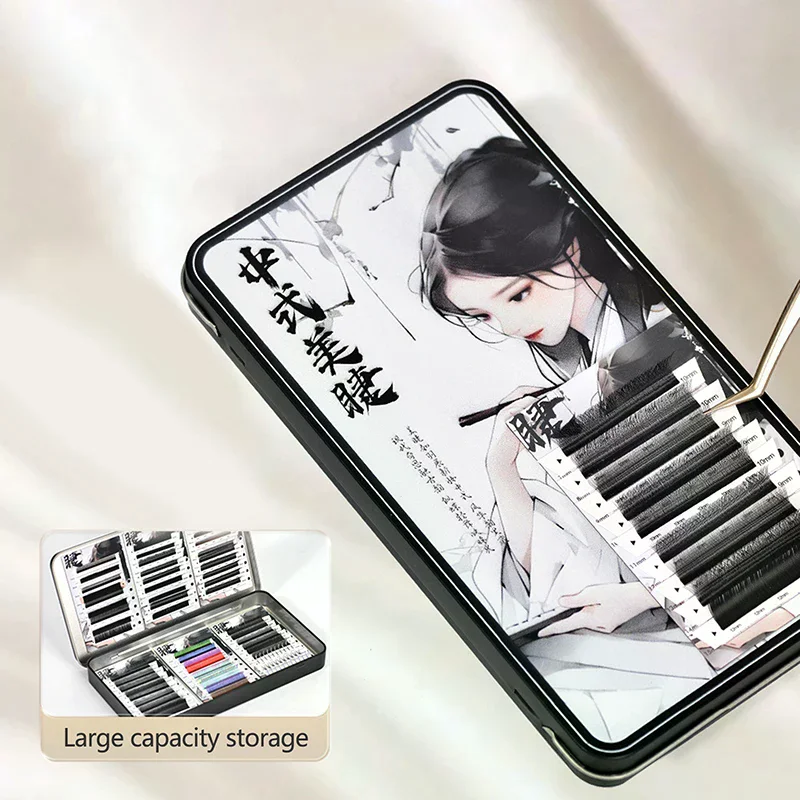 Empty Magnetic Fake Eyelash Storage Box With 6 Diskettes False Eyelash Holder Case Container Travel Pallet Lash Holder