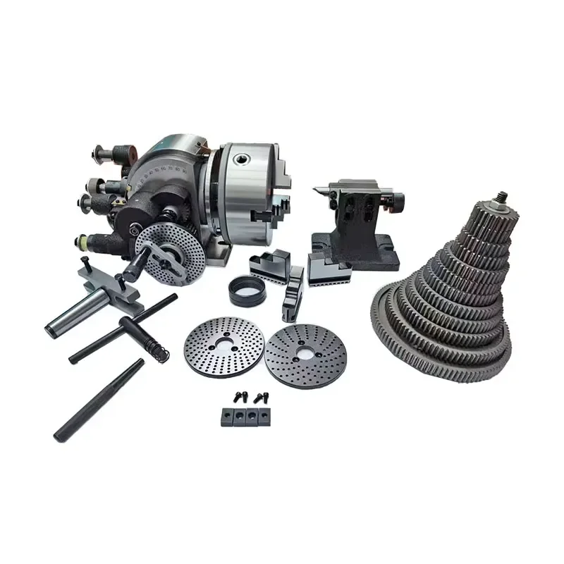 BS-2 Universal Indexing Head with 80 200mm 3-jaw Chuck Indexing Plate for Milling Machine Tailstock