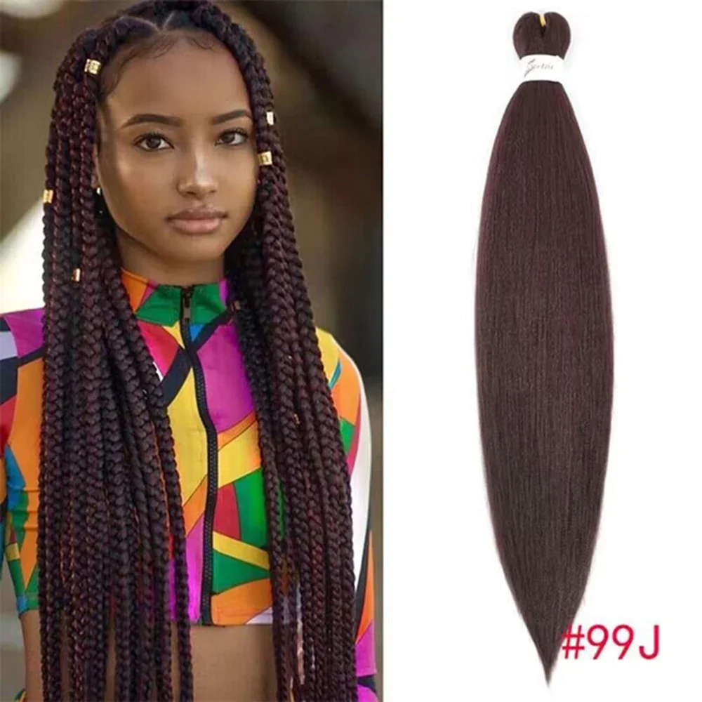 Synthetic Fiber Braiding Hair Ombre Braiding Hair For Women Easy Braid Wholesale 1B# 99j 27# 30# 1B/27 Pre-stretched Braids