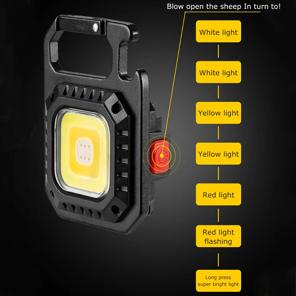 ZK30 Portable COB USB Rechargeable Mini LED Flashlight Work Light Pocket Flashlight Keychains Outdoor Camping Lamp