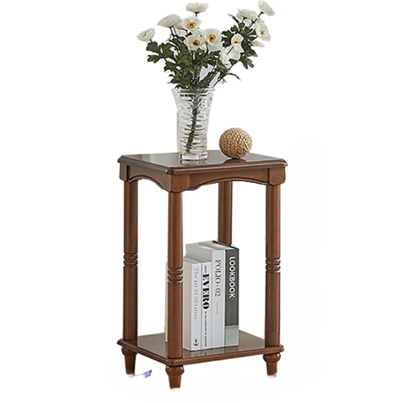 American-style multi-layer flower stand, indoor balcony, wooden flower stand, floor-to-ceiling storage, side table