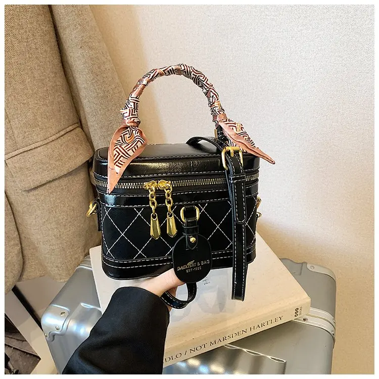 

Стеганая женская сумка-коробка премиум-класса, сумка через плечо с верхней ручкой 3-в-1, шикарная повседневная модная сумочка