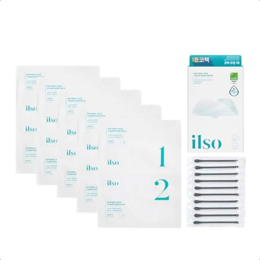 Ilso naturel MILD clair nez Patch points noirs dissolvant pour nez cibles PORES PIMPLES soins de la peau du visage dermatologiste Appd coréen