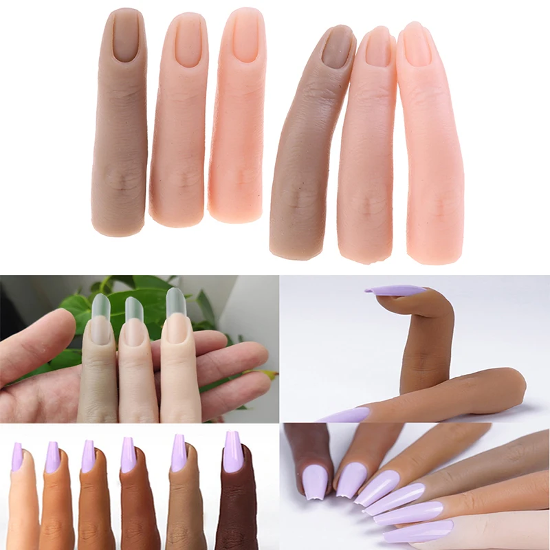 Herramienta de silicona para práctica de uñas, modelo de dedo con articulaciones flexibles, accesorios de entrenamiento, bricolaje falso, alta calidad, 1 unidad