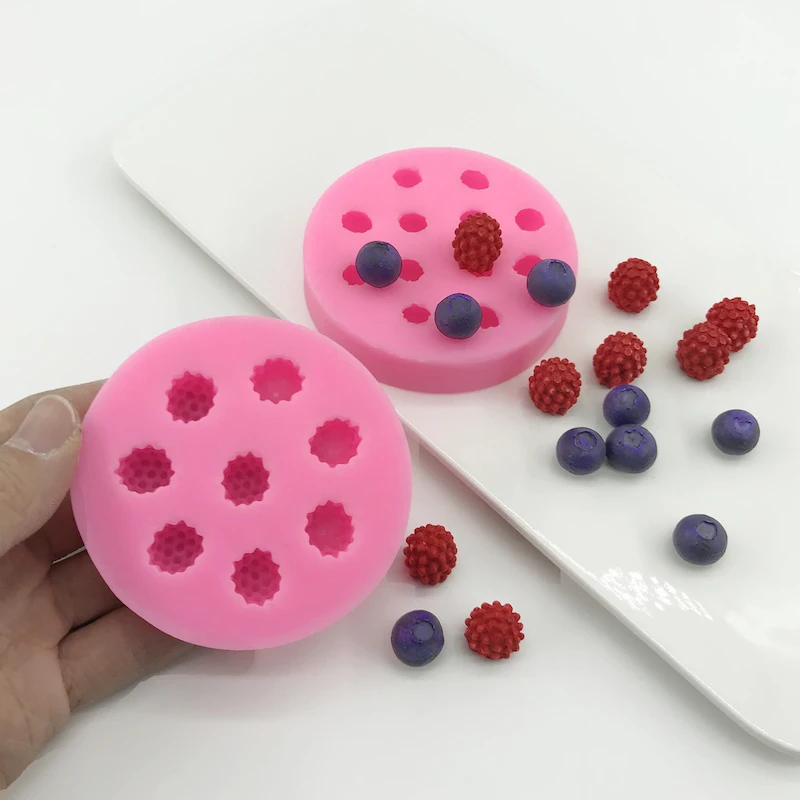 Simulation Fruit 1PCS Berries Mold Blueberry Cranberry Soft Silicone Fondant Chocolate Mould Cake Cupcake Decorating Tools DIY