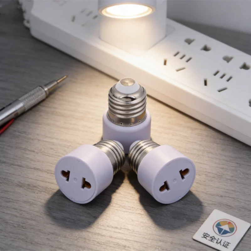 Practical US/EU E27 Light Bulb Holder, White Lamp Socket Without Light, DIY Fixture Adapter