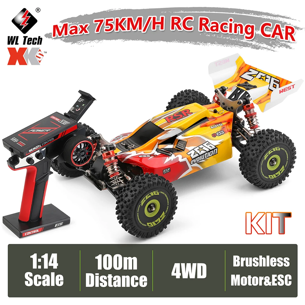 

WLtoys 144010 1/14 RC автомобиль 75 км/ч высокоскоростной внедорожник 2,4G бесщеточный 4WD электрический RC Дрифт игрушки для детей гонки vs 144001