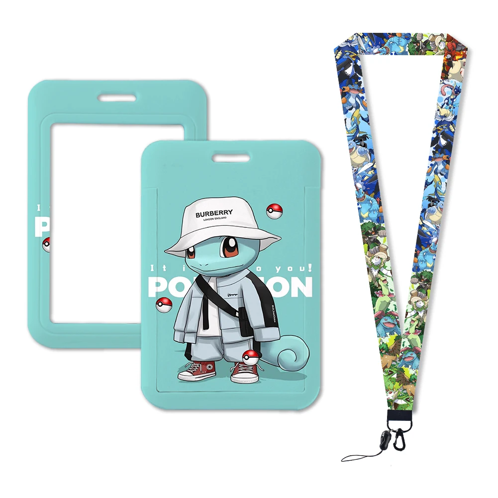 Japanese Anime Pokemon Card Holder Student Lanyard Hanging Neck Phone Lanyard Badge Subway Access Card Holder Accessories