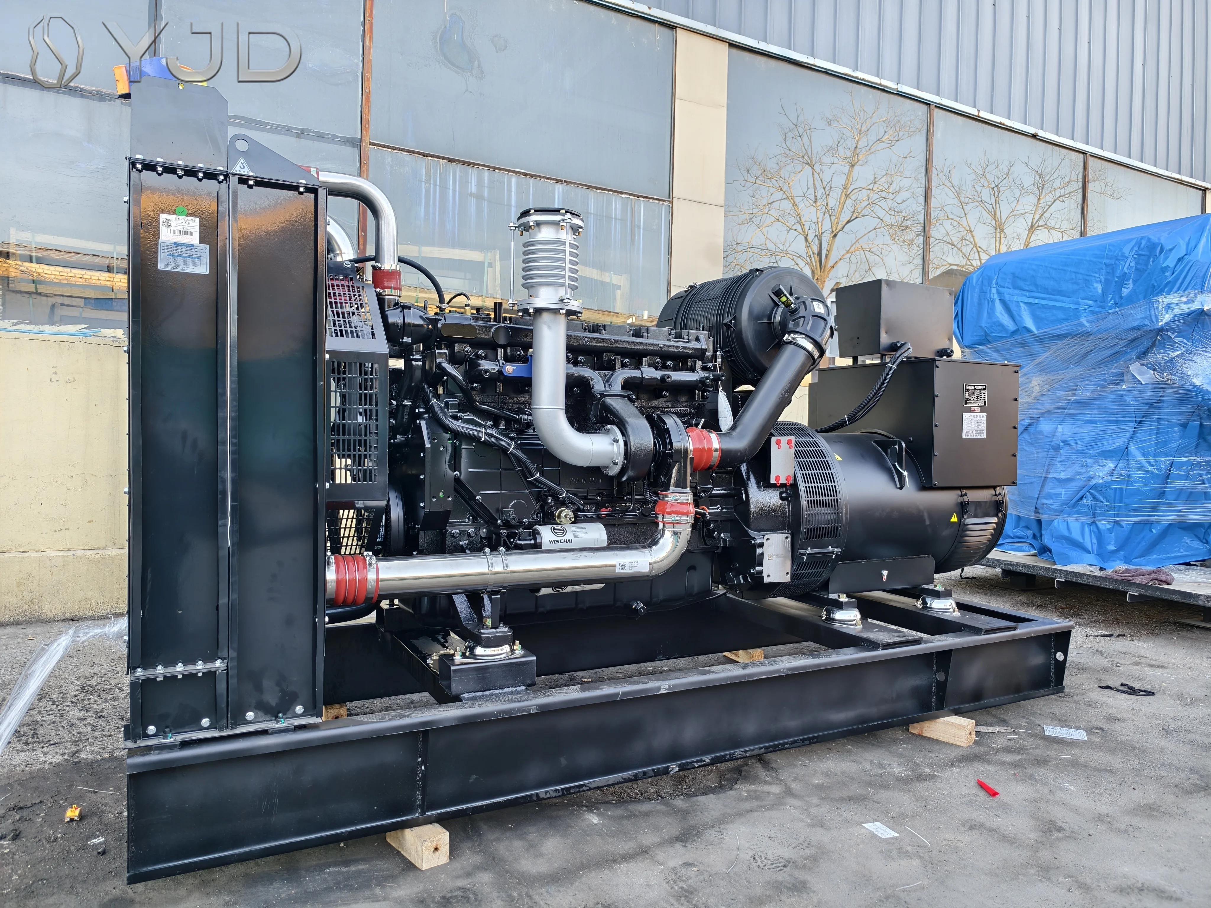 High Speed Diesel Generator Set 300KVA 400KVA Open Frame Type Genset , Emergency Standby Power for Data Center & Hospital