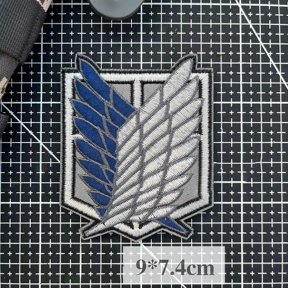 Attack on Titan Embroidery Patch Backpack PVC Patches for Clothing Hook&Loop Morale Badges Tactical Stickers Appliques for Hats