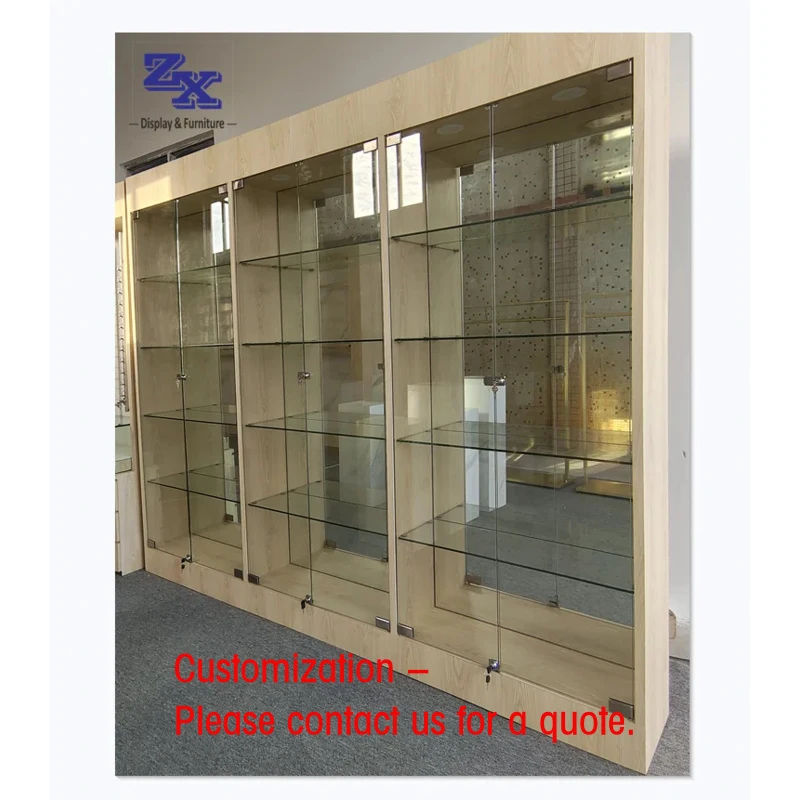 

custom.High End Glass Cabinet Glass showcase Glass Shelf Cabinet Shop Fittings