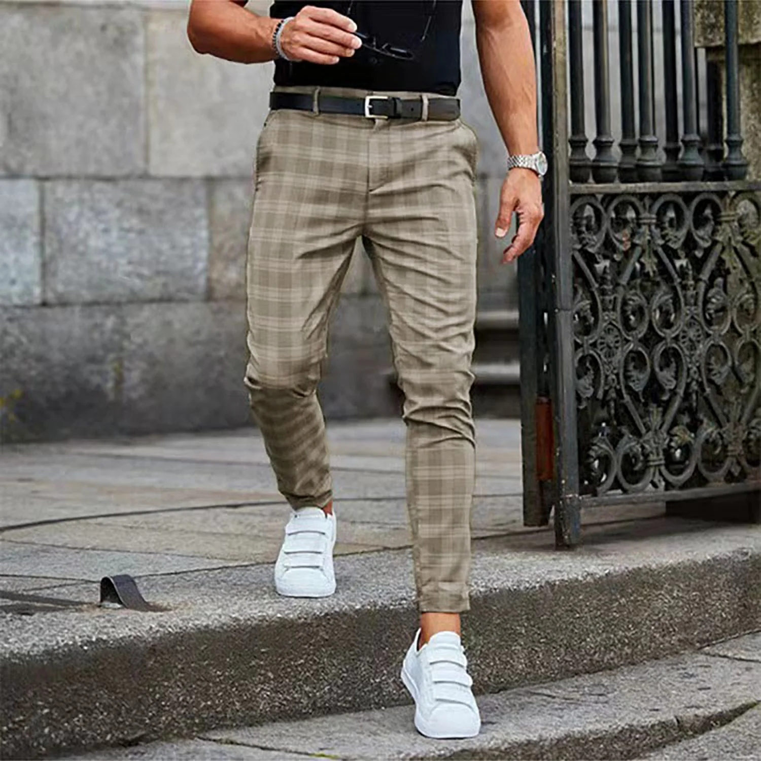 Men's 3D Printing Business Casual Pants Retro Pattern Printed Straight Leg Pants Men's Spring and Autumn Fashion Street Wear ﻿