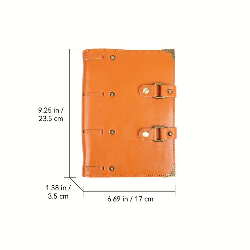A5 Genuine Leather Notebook Cover 6-Ring Refillable Binder Handmade Cowhide Folio Organizer Office School Supplies