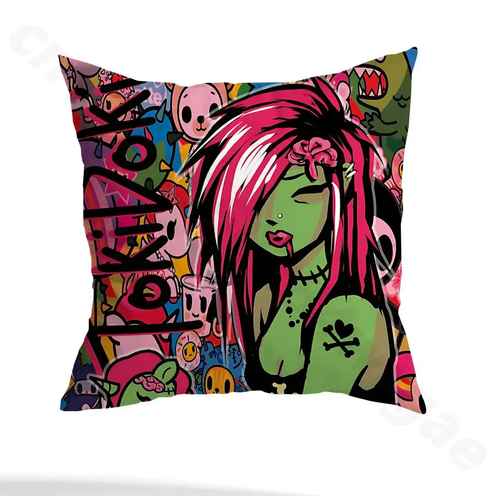 T-TokidokiS Enamel Pillow Case Sofa Living Room Bedroom Headboard Backrest Cushion Square Cushion Nap Time