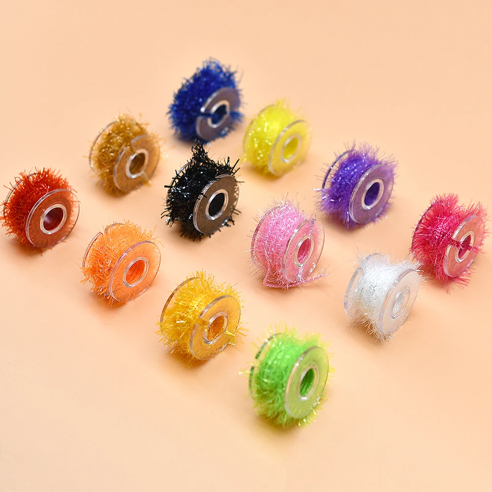 MNFT 1 Stück 2 Meter Multi Farben Fliegenfischen Lametta Flash Kaktus Linie Eis Straggle String Micro Chenille Fliegenbindematerialien