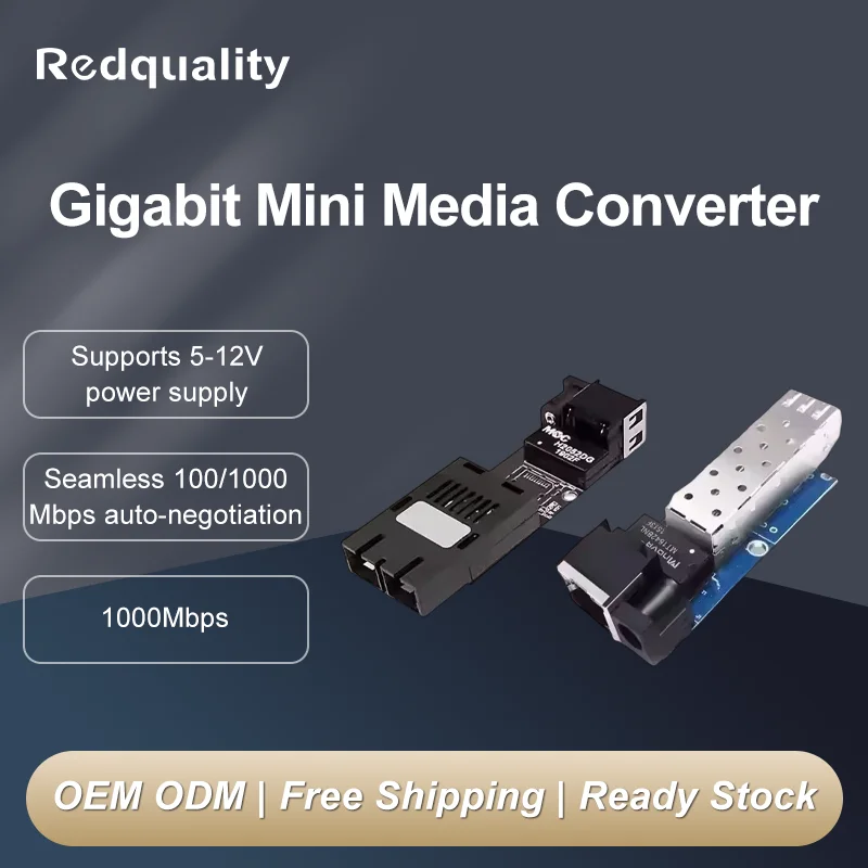 mini-conversor-de-midia-gigabit-pcba-1-porta-sfp-1-1000mbps-rj45-porta-transceptor-switch-pcba-dc5-12v-fonte-de-alimentacao-de-tensao-ampla