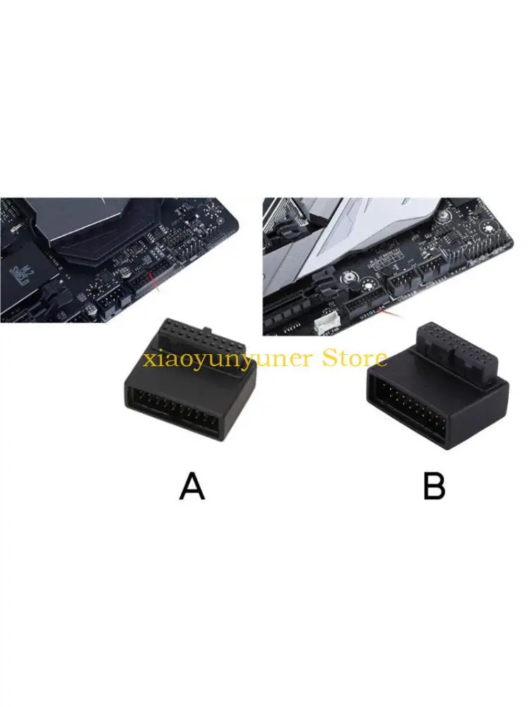 

P9JB Computer Motherboard.Main Board Usb3.0 19pin 90° Connector Steering Head Male to Female Extension Converter